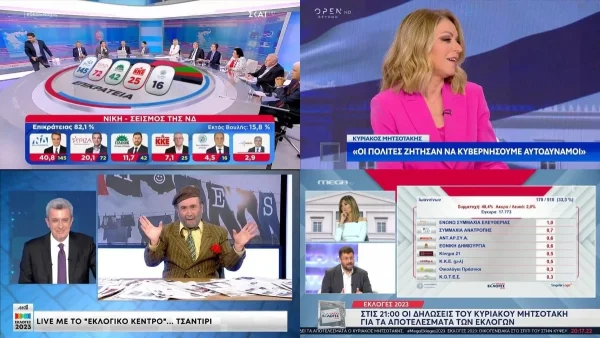 Τηλεθέαση 21/5 - Εκλογές: Αυτό το κανάλι βγήκε πρώτο με 13,4%