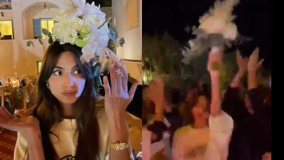 Ηχούν καμπάνες στα αυτιά του Γιάννη Καραβασάνη - Χόρευε με την ανθοδέσμη του γάμου στα χέρια η Ηλιάνα Παπαγεωργίου