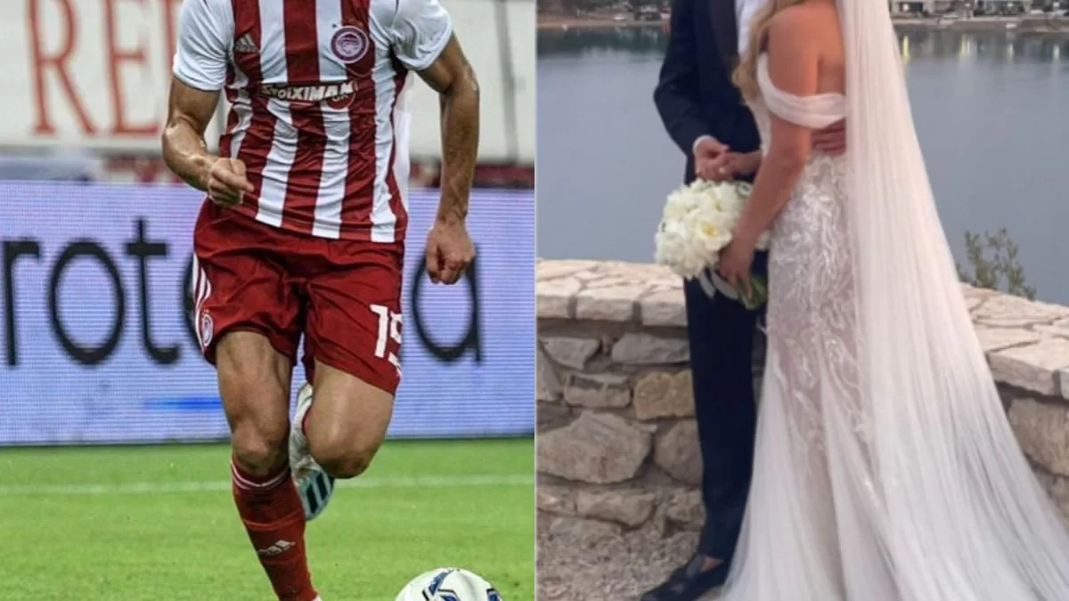 Κούκλος παίκτης του Ολυμπιακού παντρεύτηκε και δεν το πήρε κανείς χαμπάρι - Ο ξέφρενος χορός του & το παραμυθένιο νυφικό