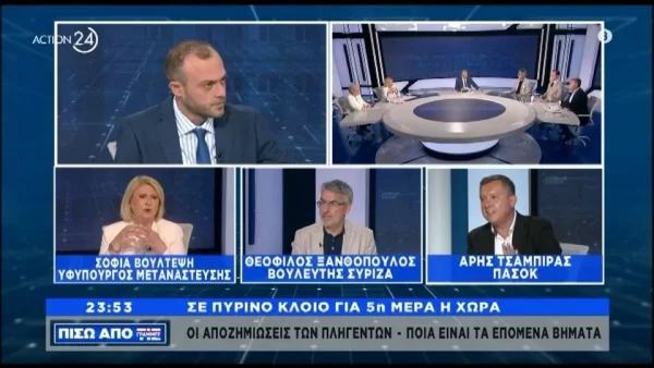 «Θα φύγω! Ε φύγετε...» - Αμηχανία και ένταση στον αέρα του Action 24 ανάμεσα σε Βούλτεψη & Μιχόπουλο