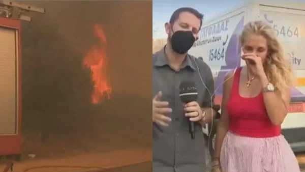 «Δυστυχώς, δεν προλάβανε...» - Με τρεμάμενη φωνή η Μαίρη Μηλιαρέση στο πύρινο μέτωπο του Λαγονησίου