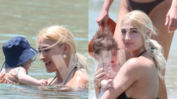 Με μαύρο αποκαλυπτικό μπικίνι στη Μύκονο - Οι τρυφερές στιγμές της Τούνη με το Νουνίτο στη θάλασσα