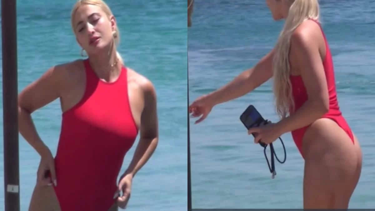 Ιωάννα Τούνη: Σε ρόλο Pamela Anderson με κόκκινο ολόσωμο μαγιό «φωτιά» στην Μύκονο