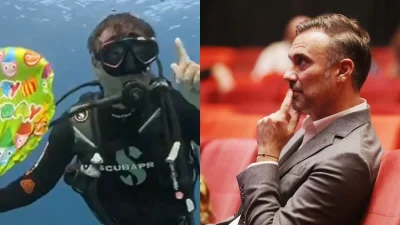 Ασύλληπτο βίντεο: Ο Γιώργος Καπουτζίδης γιόρτασε τα γενέθλια του στο βυθό της θάλασσας