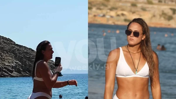 Περπατούσε μόνη της σε γνωστή παραλία της Άνδρου - Διακοπές χωρίς τον Δάντη με αποκαλυπτικό λευκό μπικίνι για την Ασημίνα Χατζηανδρέου (Βίντεο)