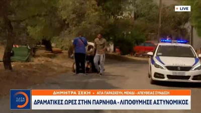 Φωτιά στην Πάρνηθα: Σοκαριστικά βίντεο - Λιποθύμησε πολίτης, αστυνομικός μπούκαρε σε φλεγόμενο σπίτι