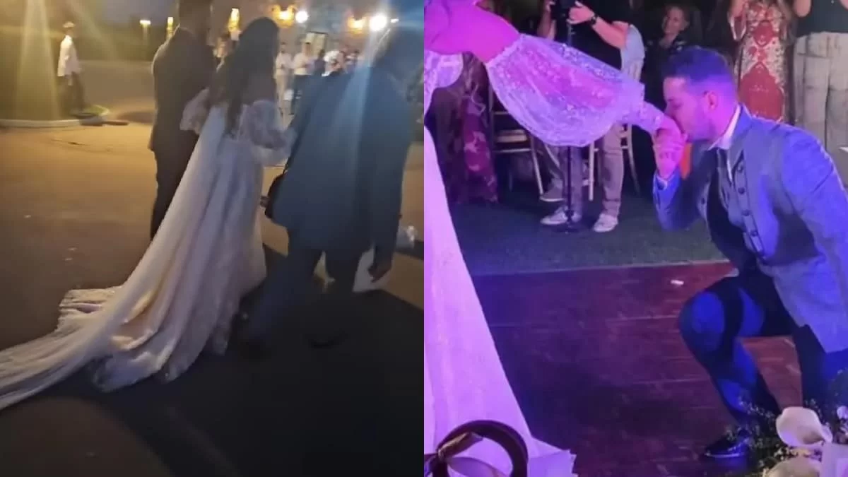 Φαντασμαγορικός γάμος στη showbiz - Όλοι κοιτούσαν τη νύφη με το βαθύ ντεκολτέ, τα στρας και τα φουσκωτά μανίκια