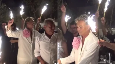 Έκλεισε τα 71 του ο Λάκης Γαβαλάς - Ξέφρενο πάρτι γενεθλίων στη Μύκονο με βεγγαλικά και δυνατή μουσική