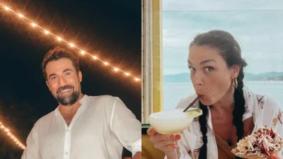 Με στενό μαύρο maxi φόρεμα και κόκκινο κραγιόν στο πλευρό του Κίμωνα Κουρή η Τριανταφυλλίδου - Το ρομαντικό ταξίδι τους στην Αμερική