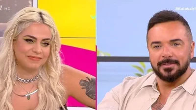 «Ούτε φίλοι είμαστε, ούτε γκόμενοι είμαστε» - Αμηχανία στο Καλοκαίρι Yes για τη φημολογούμενη σχέση του Τριαντάφυλλου με την Αγγελική Μανουσάκη