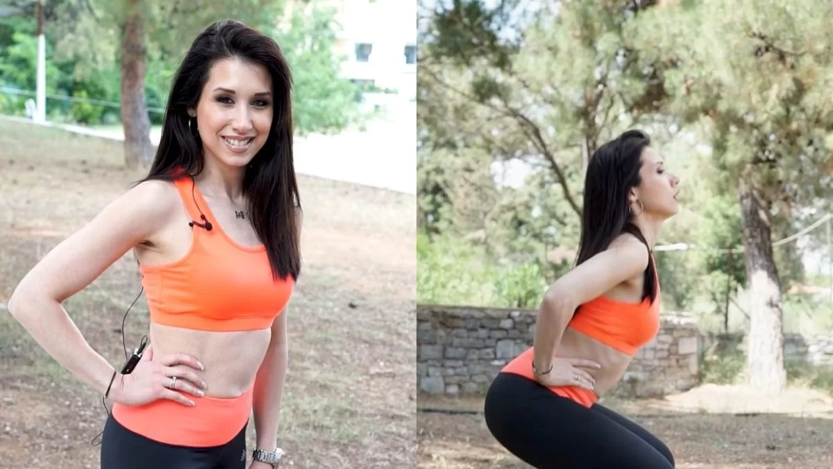 Γύμνασε γλουτούς και πόδια χωρίς χωρίς εξοπλισμό, μόνη στο σπίτι