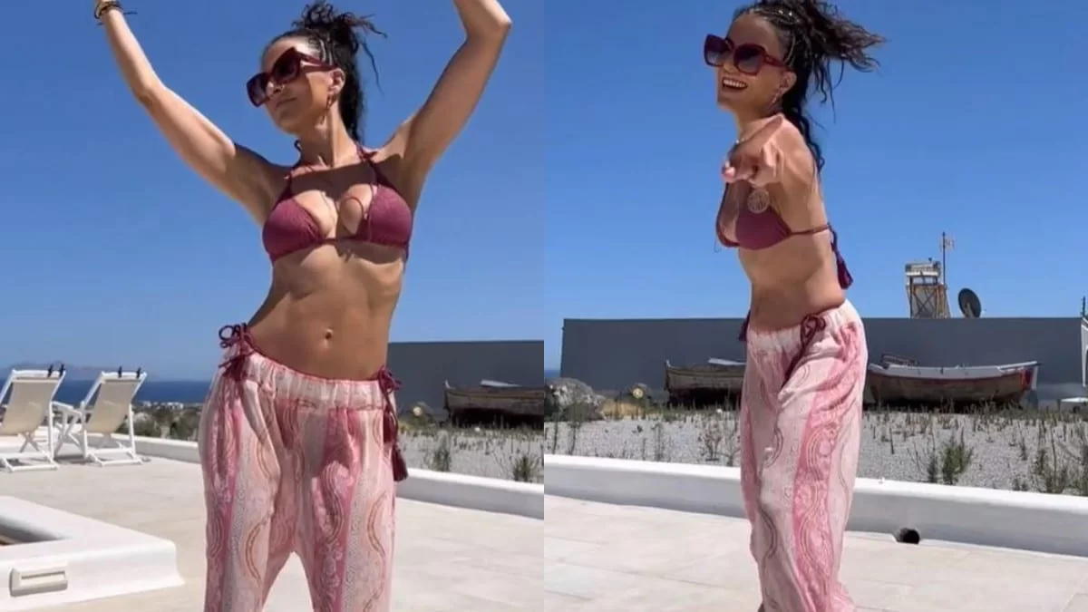 Ο χορός της Μαρίας Σολωμού στο χλιδάτο ξενοδοχείο που μένει στη Σαντορίνη με το τραγούδι του Mente Fuerte