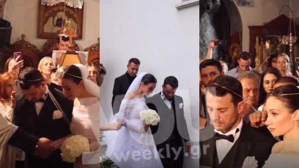 Γάμος Αγγελόπουλου: Τα πρώτα πλάνα από το χορό του Ησαΐα μέσα στην εκκλησία - Η στιγμή που η Βαμβακούση κατεβαίνει τα σκαλιά με φουσκωμένη κοιλίτσα