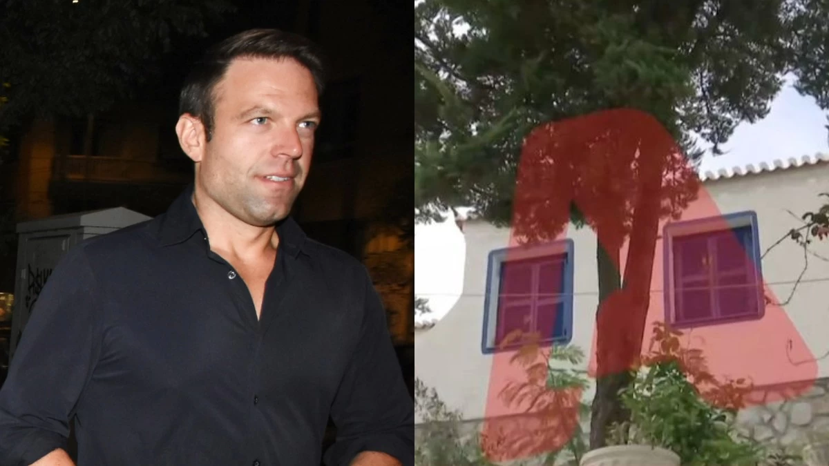 Πάνω στην παραλία των Σπετσών - Μικρό γαλανόλευκο παλατάκι το εξοχικό της οικογένειας Κασσελάκη