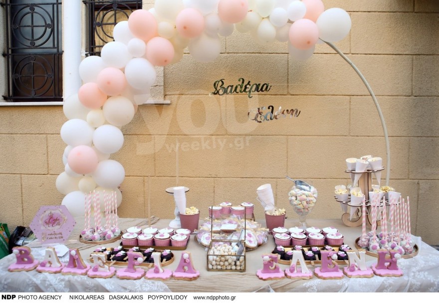 βάφτιση κόρης Παπαδοπούλου Πλεμμένου στολισμός