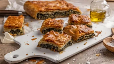 Σπανακόπιτα με μυρωδικά και φέτα - Το μυστικό για τραγανό φύλλο