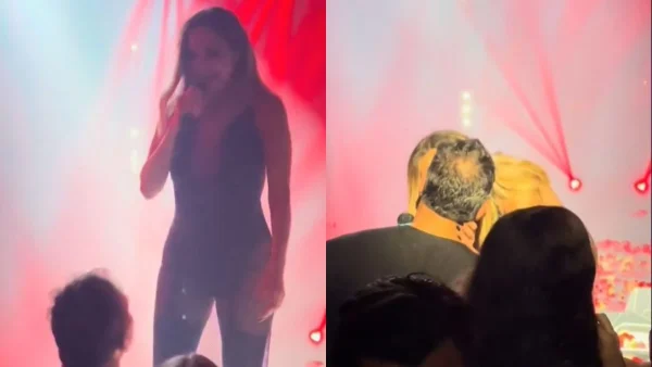 Έσκυψε στο κοινό και του έδωσε φιλί στο στόμα - Οι ευχές της Δέσποινας Βανδή για τα γενέθλια του Βασίλη Μπισμπίκη