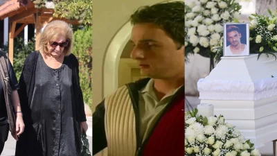 Βαρύ το κλίμα στην κηδεία του Αλέξανδρου Κομπόγιωργα - Τραγικές φιγούρες Ρουγγέρη και Κουλουμπή