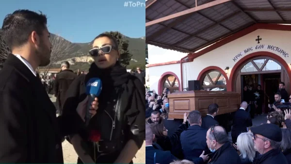 Ειρήνη Παπαδοπούλου: Μαυροφορεμένη και με τρεμάμενη φωνή στην κηδεία του Βασίλη Καρρά - Τα συγκινητικά της λόγια