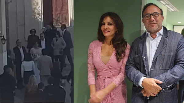 Γάμος Ματσούκα & Κόκκαλη: Με γοργονέ νυφικό και δαντέλα στην πλάτη, αγκάλιαζε έναν έναν τους καλεσμένους - Η άφιξη της Δήμητρας στην εκκλησία