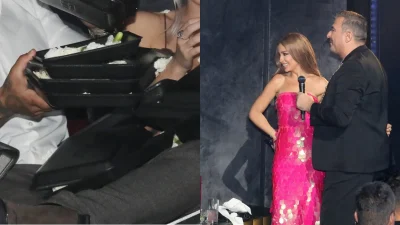 Καυτά φιλιά για ερωτευμένο ζευγάρι στο νυχτερινό κέντρο που εμφανίζονται Αντώνης Ρέμος και Ελένη Φουρέιρα