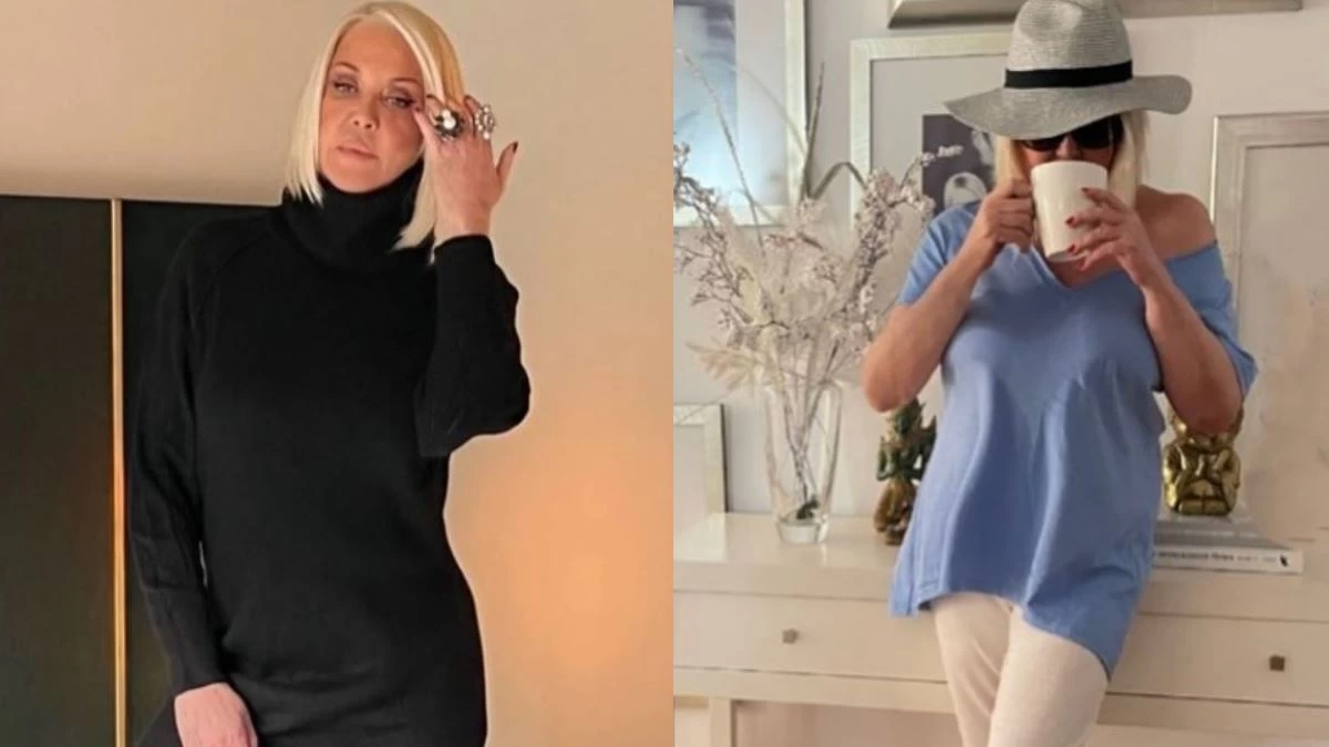 Με γυάλινη, εσωτερική σκάλα, λευκά χαλιά, τζάκι και ασημένια κηροπήγια - Η μοντέρνα μεζονέτα της Ρούλας Κορομηλά