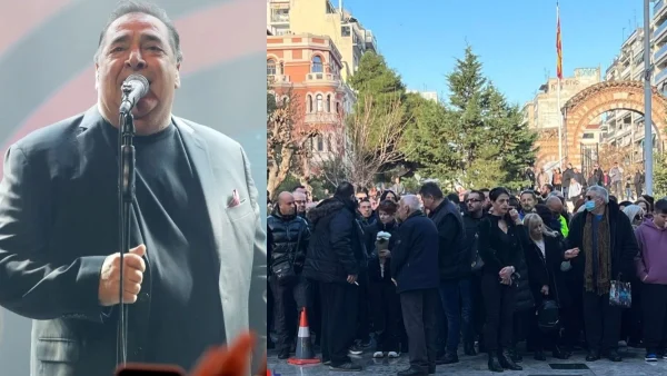 Βασίλης Καρράς: Μαυροφορεμένοι και με λουλούδια στα χέρια - Τεράστιες ουρές έξω από την εκκλησία για το λαϊκό προσκύνημα