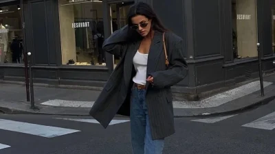 Νομίζω ότι τα τζιν θα δείξουν καλύτερα πάνω σου με αυτά τα trendy παπούτσια