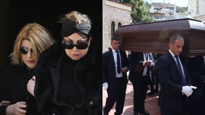Άντζελα Δημητρίου: Γέμισε λευκά λουλούδια η εκκλησία - Ποιοι διάσημοι έστειλαν στεφάνι στην κηδεία της μητέρας της, Ελένης