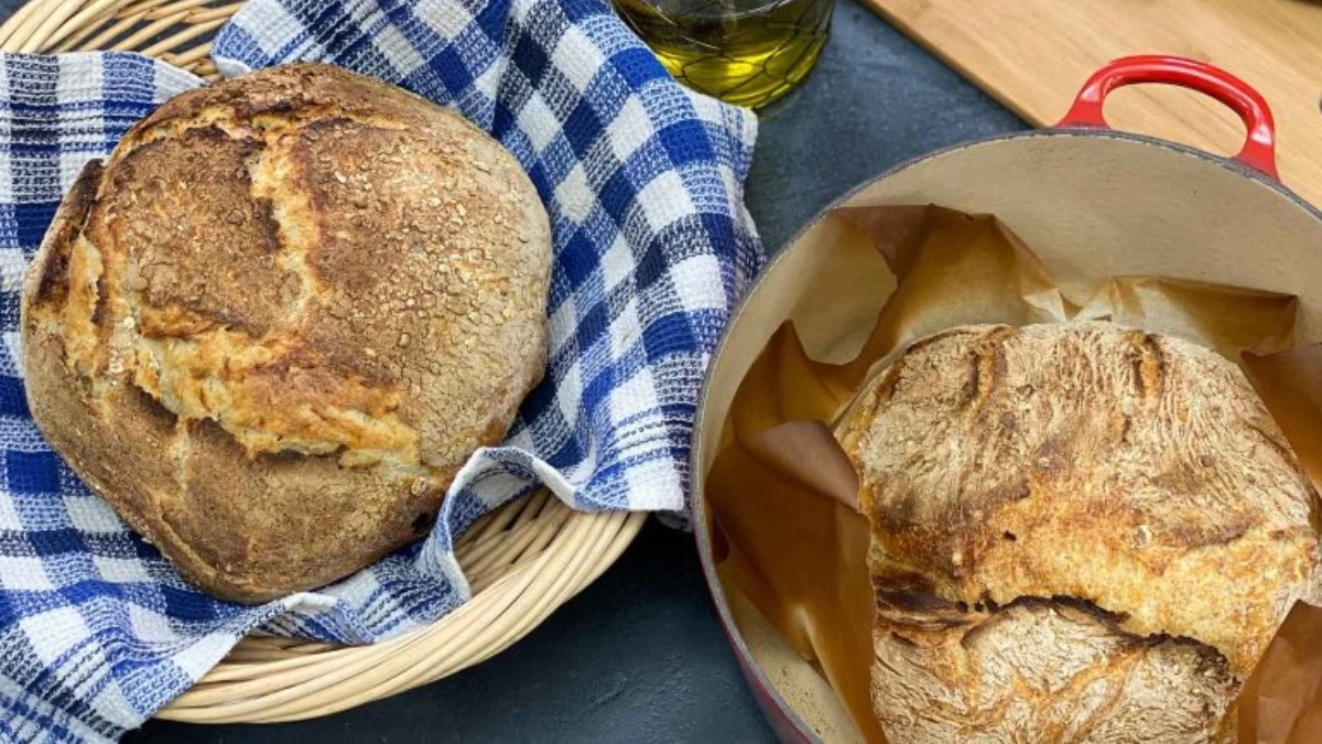 Εύκολο παραδοσιακό ψωμί με 5 υλικά - Δεν θέλει ζύμωμα