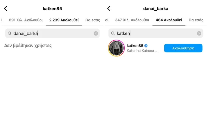Unfollow Κατερίνα Καινούργιου Δανάη Μπάρκα 
