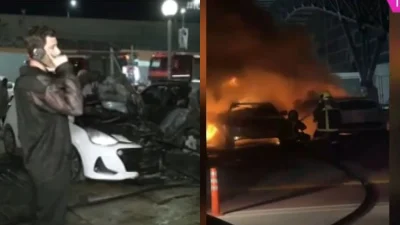 Δημοσιογράφος του Super Κατερίνα γλίτωσε στο τσακ το αυτοκίνητο της την ώρα που καιγόταν του Αμούτζα - «Υπήρχαν συνεχόμενες εκρήξεις και..»