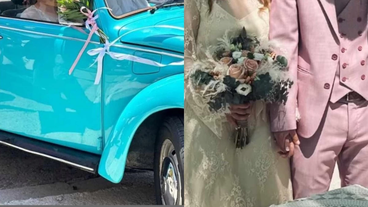 Παντρεύτηκε αγαπημένη Ελληνίδα ηθοποιός - Η είσοδος στο Δημαρχείο με γαλάζιο αυτοκίνητο και το ρομαντικό νυφικό