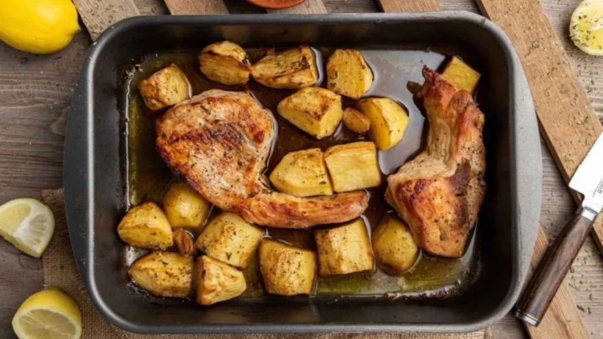 χοιρινές μπριζόλες στο φούρνο