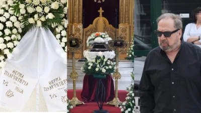 Άννα Παναγιωτοπούλου: Βαρύ το κλίμα στην κηδεία της - Η τραγική στιγμή όπου ο Σταμάτης Φασουλής στέκεται πάνω από το φέρετρό της
