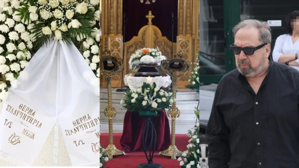 Άννα Παναγιωτοπούλου: Βαρύ το κλίμα στην κηδεία της - Η τραγική στιγμή όπου ο Σταμάτης Φασουλής στέκεται πάνω από το φέρετρό της