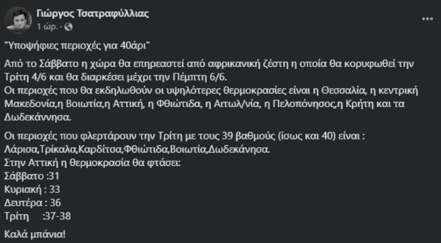 Τσατραφύλλιας καιρός