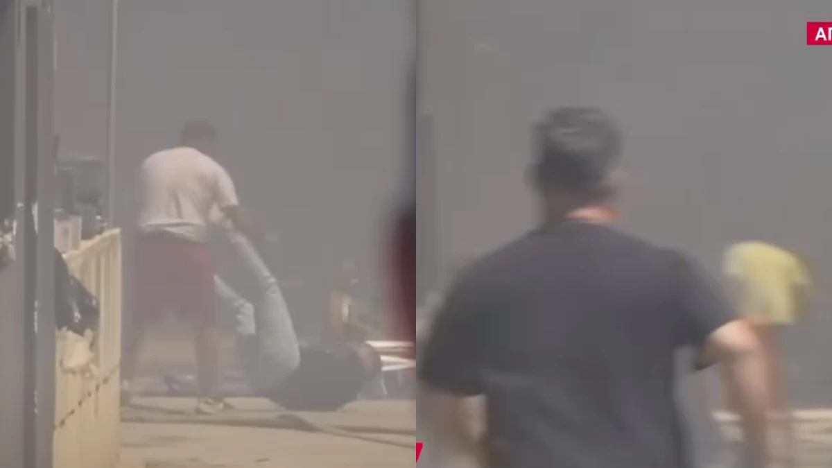 Φωτιά Βάρη: Ασύλληπτες εικόνες - Χειροδίκησαν κατά δημοσιογράφου και τον έριξαν στο έδαφος (Βίντεο)