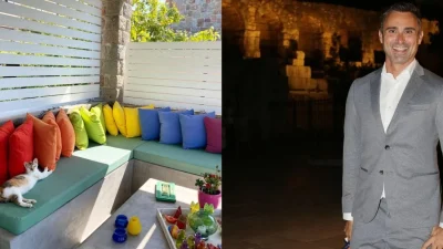 Γιώργος Καπουτζίδης: Μοντέρνο, πολύχρωμο και με βεράντα πάνω στη θάλασσα - Φωτογραφίες από το πέτρινο εξοχικό του στην Αίγινα