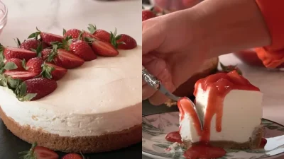 15λεπτο γλυκό ψυγείου με φράουλες και μπισκότα ολικής άλεσης - Το παγώνουμε και το απολαμβάνουμε