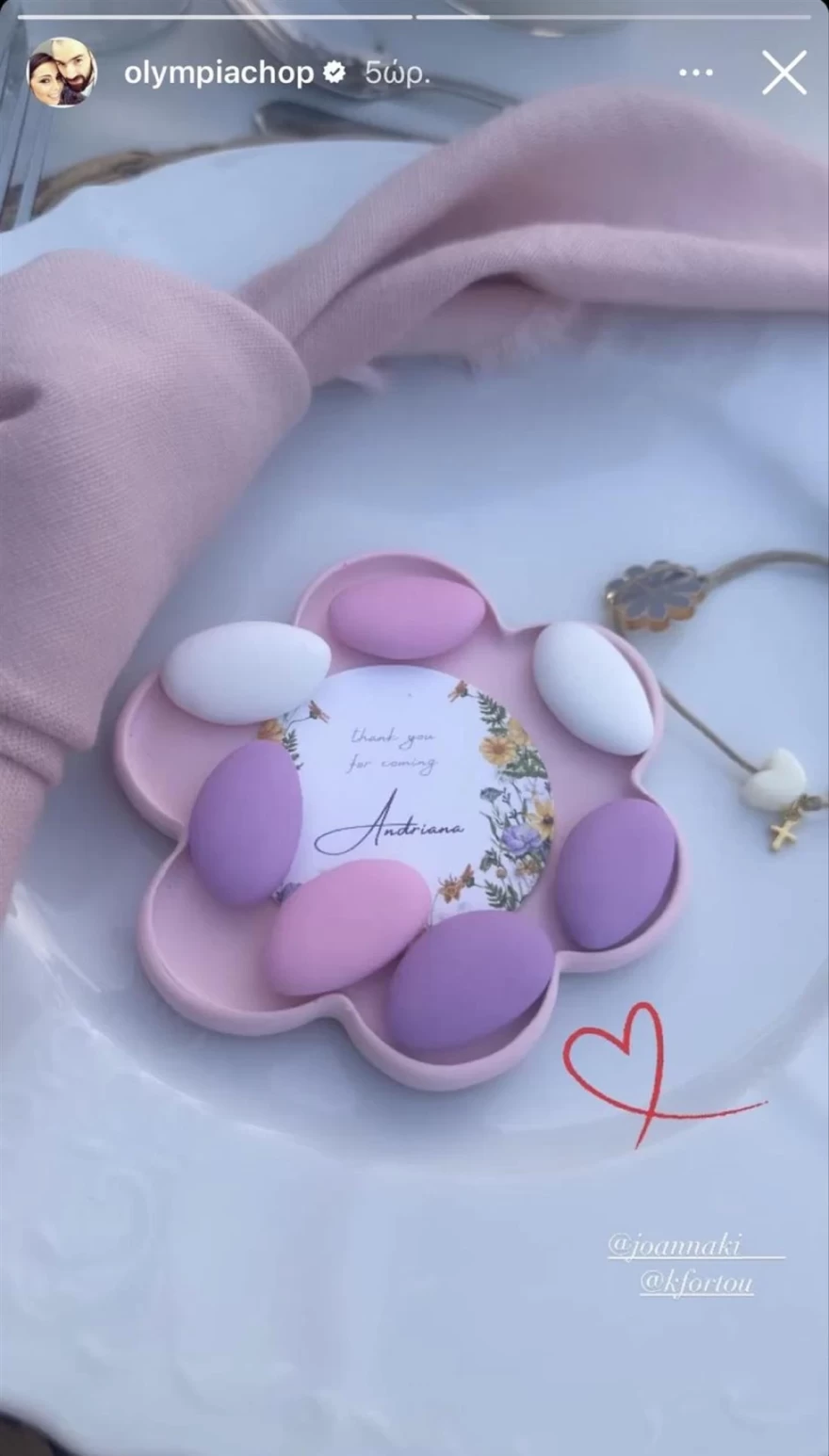 Κώστας Φορτούνης βάφτιση κόρης μπομπονιέρα