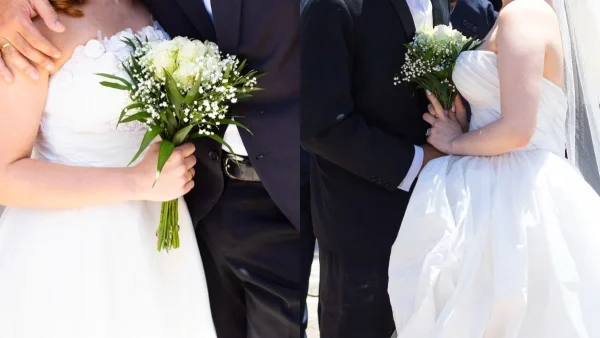 Διπλός γάμος στον Παράδεισο των κυριών - Φωτογραφίες με τα κατάλευκα νυφικά και τους γαμπρούς στην εκκλησία