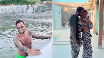Άρης Σοϊλέδης: Πρωινό στην ιδιωτική τους πισίνα με τα πόδια μπλεγμένα - Η τρυφερή ανάρτηση από το χλιδάτο δωμάτιο στη Μύκονο με την Κυπαρίσση