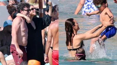 Βίκυ Καγιά - Ηλίας Κρασσάς: Τα φιλιά στο στόμα με τον σύζυγο της και τα παιχνίδια με τα παιδιά - Τους κοιτούσαν όλοι στην Μύκονο