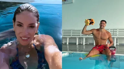 Αθηνά Οικονομάκου - Μπρούνο Τσερέλα: Διακοπές σε χλιδάτο ξενοδοχείο στην Τζια - Η πισίνα με θέα θάλασσα και οι βουτιές