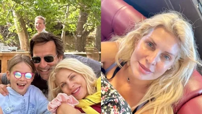 Ελένη Μενεγάκη: Με πολύχρωμα καφτάνια και μπικίνι στα 54 της - Φωτογραφίες από τις διακοπές της με τον Ματέο Παντζόπουλο και τα παιδιά τους