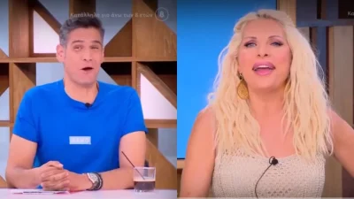 Ελένη Μενεγάκη: «Τέσσερις και μία...» - Ξέσπασε σε γέλια ο Δημήτρης Ουγγαρέζος με την μπηχτή της παρουσιάστριας