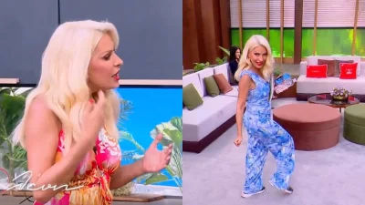 Ελένη Μενεγάκη: Με εξώπλατο και τακούνια στην αρχή & ολοσώμη και αθλητικά στο τέλος - «Θα ντρέπομαι μετά», παραλίγο ατύχημα!