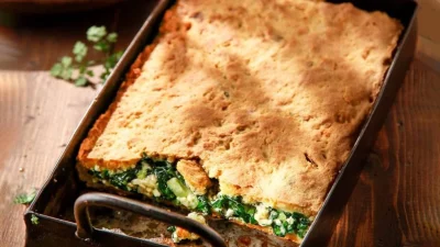 Η σπανακόπιτα της τεμπέλας - Με φέτα θρυμματισμένη χωρίς φύλλο