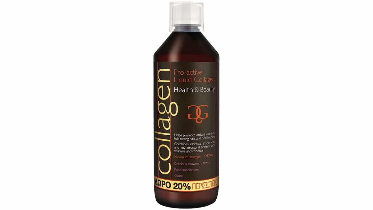 Yγρό πόσιμο κολλαγόνο με μοναδική φόρμουλα, που ενεργοποιεί τον οργανισμό να παράξει φυσικό κολλαγόνο, απαραίτητο για αρθρώσεις, πρόσωπο και μαλλιά, Collagen Pro-Active (στα Φαρμακεία)